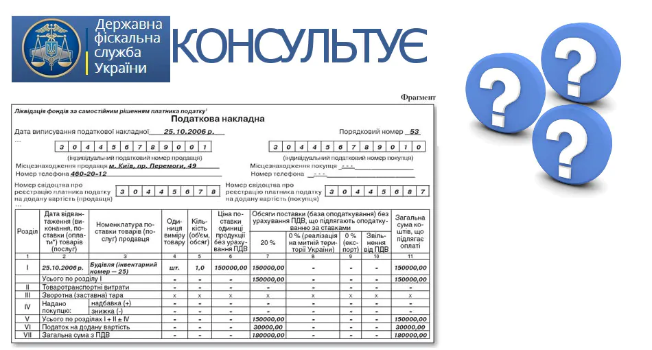 Роз'язснення про податкову накладну